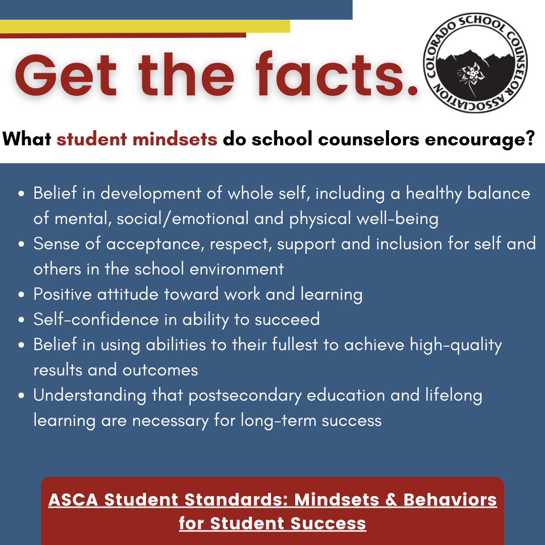  Belief in development of whole self, including a healthy balance of mental, social/emotional and physical well-being Sense of acceptance, respect, support and inclusion for self and others in the school environment Positive attitude toward work and learning Self-confidence in ability to succeed Belief in using abilities to their fullest to achieve high-quality results and outcomes Understanding that postsecondary education and lifelong learning are necessary for long-term success